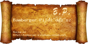 Bamberger Piládész névjegykártya